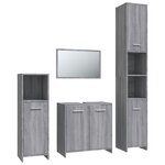 vidaXL Ensemble de meubles de salle de bain 4 Pièces Sonoma gris