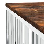 vidaXL Table basse argenté acier inoxydable/bois massif récupération