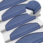 vidaXL Tapis d'escalier 15 Pièces Bleu 65x24x4 cm