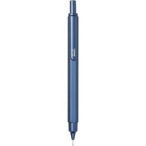 Portemine script hexagonal aluminium brossé pour mines 0 5 mm navy bleu rhodia