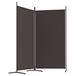 vidaXL Cloison de séparation 2 panneaux Marron 175x180 cm Tissu