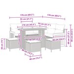 Ensemble de sofa de jardin 9 pièces avec coussins Noir Poly Rattan Acacia