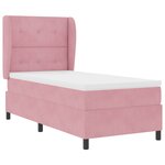 Lit à ressorts vidaXL avec matelas Rose 90x200 cm Velours