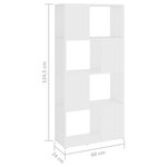 vidaXL Bibliothèque/Séparateur de pièce blanc bois d'ingénierie