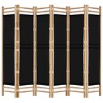 vidaXL Cloison de séparation pliante 6 panneaux 240 cm Bambou et toile