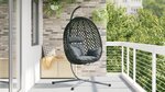 vidaXL Panier de Chaise Œuf Suspendue avec Support Anthracite Poly Rattan