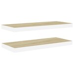 vidaXL Étagères flottantes 2 Pièces chêne et blanc 80x23 5x3 8 cm MDF