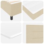 Lit avec sommier à ressorts et matelas vidaXL avec éclairage LED Crème 180x200 cm Tissu