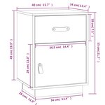 vidaXL Table de chevet Blanc 40x34x55 cm Bois de pin solide