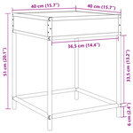 vidaXL Table basse avec LED Infinity chêne fumé 40x40x51 cm