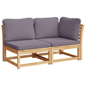vidaXL Salon de jardin 2 Pièces avec coussins bois massif d'acacia