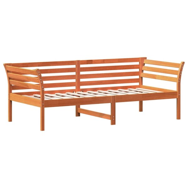 vidaXL Lit de jour cire marron 100x200 cm bois de pin massif