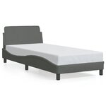 vidaXL Cadre de lit avec tête de lit Gris foncé 80x200 cm Tissu