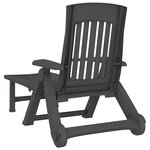 vidaXL Chaise longue pliable avec roues anthracite PP