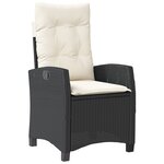 vidaXL Ensemble de salle à manger de jardin de 7 pièces avec coussins Noir Poly Rattan
