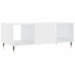 vidaXL Table basse Blanc brillant 102x50x40 cm Bois d'ingénierie