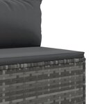 vidaXL Salon de jardin 7 Pièces avec coussins Gris Résine tressée