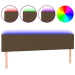 vidaXL Tête de lit à LED Marron foncé 200x5x78/88 cm Tissu