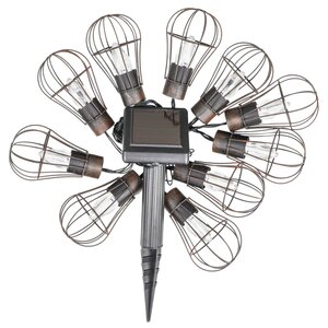 HI Guirlande lumineuse à LED solaire de jardin 10 ampoules 5 5 cm