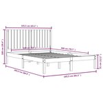vidaXL Cadre de lit sans matelas blanc 160x200 cm bois de pin massif