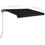 vidaXL Auvent automatique capteur de vent et LED 300x250 cm Anthracite