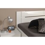 Lit adulte contemporain blanc 140 x 190 cm