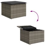 Set de Canapé de Jardin vidaXL 4 pièces avec Coussins Gris Rattan Poly