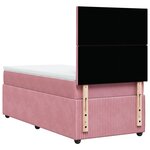 vidaXL Sommier à lattes de lit avec matelas Rose 90x200 cm Velours