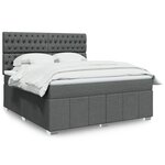 vidaXL Sommier à lattes de lit avec matelas Gris foncé 180x200cm Tissu