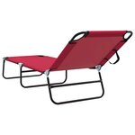 vidaXL Chaise longue pliable 2 Pièces portable rouge en tissu Oxford 600D
