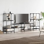 vidaXL Meuble TV noir 206 5x28 5x95 cm Bois d'ingénierie
