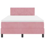 Lit à Ressorts VidaXL avec Matelas & LED Rose 120x200 cm Velours