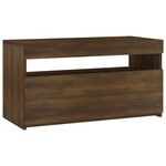 vidaXL Meuble TV avec lumières LED Chêne marron 75x35x40 cm