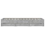 vidaXL Cadre de lit avec tiroirs sans matelas gris béton 90x200 cm