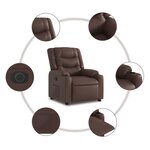 vidaXL Fauteuil inclinable électrique Marron Similicuir