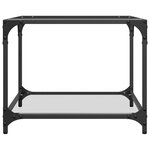 vidaXL Table basse avec dessus en verre transparent 50x50x40 cm acier
