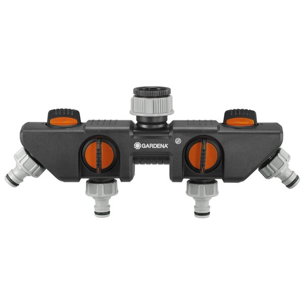 Gardena distributeur d'eau à quatre canaux noir et orange 8194-20