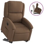 vidaXL Fauteuil inclinable Marron Tissu