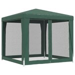 vidaXL Tente de fête avec 4 parois latérales en maille Vert 2.5x2.5 m