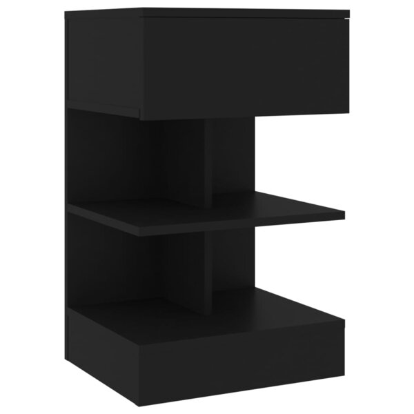 vidaXL Table de chevet Noir 40x35x65 cm Bois d’ingénierie