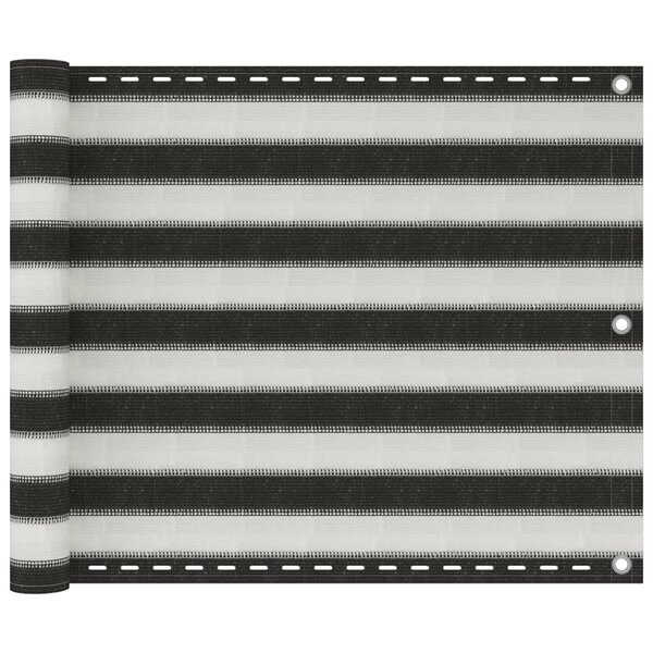 vidaXL Écran de balcon en PEHD 75x400 cm Anthracite et blanc