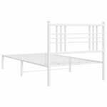 vidaXL Cadre de lit métal sans matelas avec tête de lit blanc 90x200cm