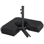 Base de Parasol Pied de Parasol 4 Plaques Durable Acier HDPE 80 x 80 x 50 cm Noir