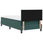 Lit à ressort avec matelas vidaXL vert foncé en velours pour une personne