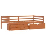 vidaXL Cadre de lit avec rangement sans matelas marron miel 90x200 cm