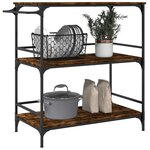 vidaXL Chariot de cuisine chêne fumé 100 5x50x105 cm bois d'ingénierie