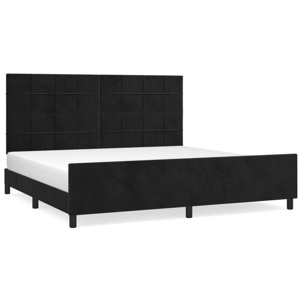 vidaXL Cadre de lit avec tête de lit Noir 200x200 cm Velours