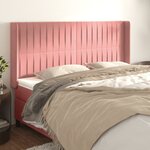 vidaXL Tête de lit avec oreilles Rose 183x16x118/128 cm Velours