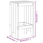 vidaXL Tabourets de bar lot de 2 40x36x75 cm bois massif Douglas