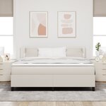vidaXL Lit à ressorts avec Crème de Matelas Super King Tissu en velours côtelé